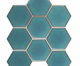 Мозаика Hexagon big Green Glossy (JJFQ80071) 25.6x29.5x6 от StarMosaic (Китай)