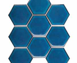 Мозаика Hexagon big Deep Blue Glossy (JJFQ80048) 25.6x29.5x6 от StarMosaic (Китай)