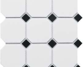 Мозаика Octagon big White/Black Matt (GTPL61466) 30x30 от StarMosaic (Китай)